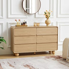 Modern 6 Drawer Dresser for Bedroom, 48" Wooden Chest of Drawer, Natural - Image 4