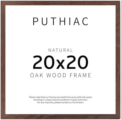 puthiac 20x20 Solid Oak Wood Picture Frame, Walnut, 1 Pack by PUTHIAC