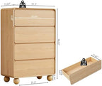 46" Tall Wooden 4 Drawer Dresser for Bedroom,Modern Chest of Drawer,Natural - Image 2