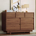 HOUROM Walnut Dresser for Bedroom, 51in Modern 7 Drawer Chest of Drawers by HOUROMDresserforBedroom