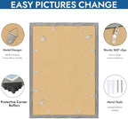 Hongkee 14x20 Frame Set of 4, 14 x 20 Grey Wood Style(Mat 12x18) - Image 5
