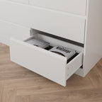 Bobve 70.9” Dresser for Bedroom with 9 Drawers, Large Modern Chest of Drawers with Deep Drawers, Wide Double Dresser Handle Free, Storage Organizer for Bedroom, Living Room, Hallway (White) - Image 6