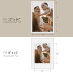 puthiac 10x14 Solid Oak Wood Picture Frame, White, 1 Pack - Image 4