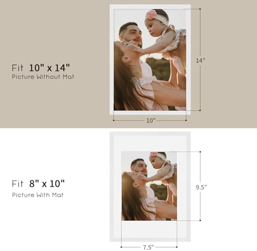 puthiac 10x14 Solid Oak Wood Picture Frames, White, 3 Pack - Image 4
