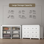 Wodeer 6 Drawer Dresser for Bedroom, White Modern Dressers & Chests of Drawers with Metal Handles, Closet Storage Dresser, Storage Cabinet and Organizer with Drawers - Image 5
