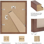 puthiac 5x7 Solid Oak Wood Picture Frames, Walnut, 3 Pack - Image 3