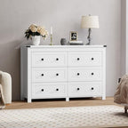 Wodeer 6 Drawer Dresser for Bedroom, White Modern Dressers & Chests of Drawers with Metal Handles, Closet Storage Dresser, Storage Cabinet and Organizer with Drawers - Image 3