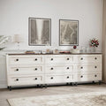 FENSULN Modern White Dresser for Bedroom with 9 Drawers, 3 in 1 Wooden Chest of Drawers with Organizer Storage for Bed Room,Livingroom Hallway by FENSULN