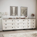 FENSULN Modern White Dresser for Bedroom with 9 Drawers, 3 in 1 Wooden Chest of Drawers with Organizer Storage for Bed Room,Livingroom Hallway by FENSULN