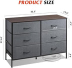 WLIVE Dresser for Bedroom with 6 Fabric Drawers, Dark Grey - Image 3