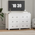 Wodeer 6 Drawer Dresser for Bedroom, White Modern Dressers & Chests of Drawers with Metal Handles, Closet Storage Dresser, Storage Cabinet and Organizer with Drawers by WODEER