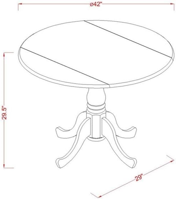 East West Furniture DLBO3-MAH-W 3 Piece Modern Dining Table Set Contains a - Image 5