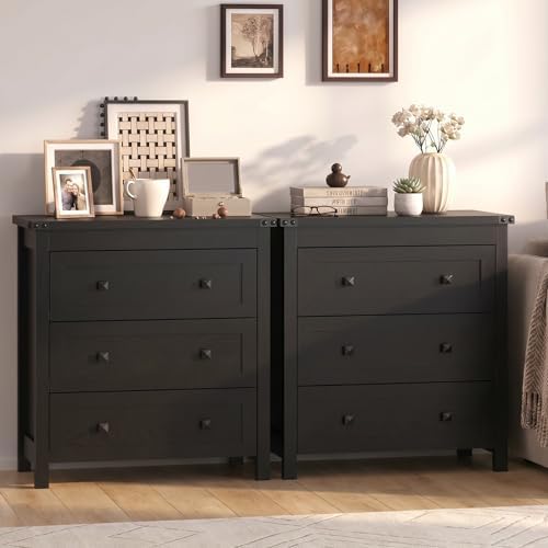BORNOON 3-Drawer Dresser, Small Wooden Chest of Drawers with Metal Knobs, Water-Resistant Top, Storage Organizer with Anti-Tip Kit for Bedroom, Nursery, Living Room - Image 7