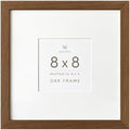 8x8 Picture Frames, Solid Oak Wood 8x8 photo Frame with Mat to 4x4 by TumblerHome