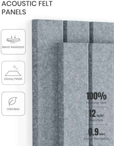 Fluxynara 48" x 36" Large Felt Bulletin Board, Blue Gray - Image 5