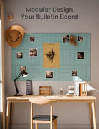 Fluxynara 48" x 36" Large Felt Bulletin Board, Aqua Blue - Image 6