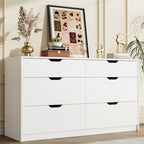 YESHOMY Dresser for Bedroom, 47.2" Modern Wood Chest with 6 Drawers, White by SearchallYESHOMY