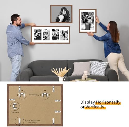puthiac 20x24 Solid Oak Wood Picture Frame, Walnut, 1 Pack - Image 3