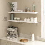 Ballucci Floating Shelves for Wall, 48" Wood Wall Shelf Set of 2, with Invisible Brackets for Bathroom, Living Room, Bedroom, Kitchen, Nursery, 8" Deep, White - Image 3