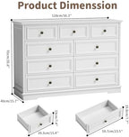 51" Wide Farmhouse 9 Drawer Dresser for Bedroom, White - Image 2