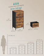 SONGMICS Dresser for Bedroom, Small Dresser with 3 Fabric Drawers - Image 2