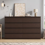 Modern 8 Drawer Dresser, Simply Chest of Drawers for Bedroom, Wood Storage Dresser with Deep Drawers for Living Room/Hallway/Entryway (Brown) - Image 3