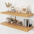 40" Natural Oak Color Floating Shelves 12inch Deep Shelf, Set of 2 by Ornawit