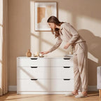 YESHOMY Dresser for Bedroom, 47.2" Modern Wood Chest with 6 Drawers, White - Image 6