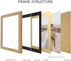 Hongkee 10x13 Picture Frame Set of 4, Made of Real Glass and Natural Oak Frame, 10 by 13 Photo for Wall or Tabletop - Display Picture 8.5x10 with Mat or 10x13 Without Mat - Image 3