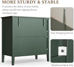 RoyalCraft Fluted 3 Drawer Dresser, 32 inch Wide Dresser Nightstand for Bedroom, Modern Wood Chest of Drawers, Large Painted Nightstand with 3 Drawers for Closet, Hallway, Entryway, Dark Green - Image 5