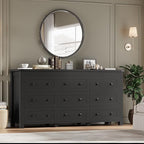 BORNOON 9-Drawer Dresser, Modern Wooden Storage Chest of Drawers, Dresser TV Stand, Wood Drawer Organizer with Metal Handles for Bedroom, Living Room, Hallway - Image 6