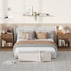 Fluted Nightstands Set of 2, Mid Century Bedside End Side Table - Image 4