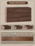 Modern 54" Wide 7 Drawers Dresser with Curved Profile Design,Walnut - Image 2