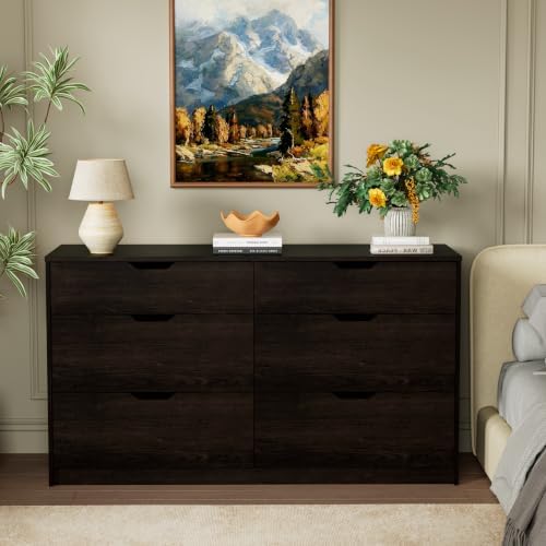 YESHOMY Dresser for Bedroom, 47.2" Modern Wood Chest with 6 Drawers - Image 5