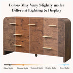 Curved Drawer Dresser for Bedroom with 7 Drawers, 54'' Wide Chest of Drawer - Image 3