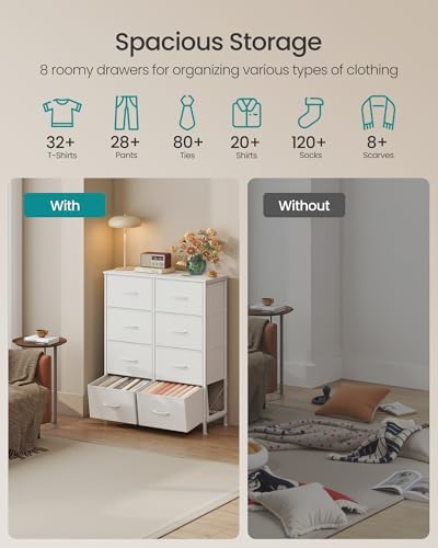 SONGMICS Dresser for Bedroom, Tall Dresser with 8 Fabric Drawers - Image 4