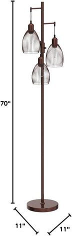 Dimmable Floor Lamp, 3 x 800LM LED Edison Bulbs Included, Farmhouse Industrial - Image 9