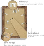 Hongkee 7x10 Picture Frame Set of 4, Made of Real Glass and Rustic Brown Frame - Display 5.5 x 8.5 Diploma Frame with Mat or 7x10 Without Mat, 7 by 10 Photo for Wall or Tabletop - Image 5