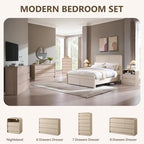 Aitjunz Modern 6 Drawers Dresser for Bedroom, 47" Wide Wood Dressers, Cream - Image 6