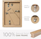 4x6 Picture Frame, Solid Oak Wood 4x6 Frames with Mat to 3x5 - Image 4