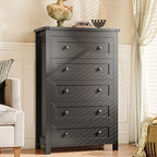 Xixini 45.5" Tall 5-Drawer Dresser for Bedroom, Chest of Drawers, Black - Image 6