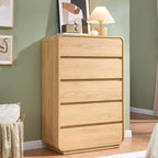 Standifurno Natural 5 Drawer Dresser, Modern Dresser with Storage, Chest Drawers with Wood Grain Texture, Drawers Organizer for Bedroom, Living Room, Hallway. by StandifurnoFurniture
