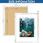 Hongkee 16x20 Frames Set of 4, 16 x 20 Distressed White Wood(Mat 11x14) - Image 3