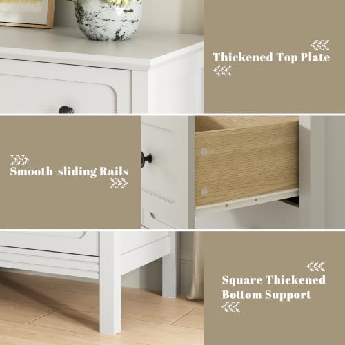 CARPETNAL 55" White Dresser for Bedroom with 8 Drawer & Deep Drawers - Image 6