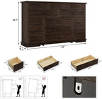 jiteentarou Farmhouse 12 Drawer Dresser for Bedroom,63” Wood Dresser & Chest of Drawers with Power Outlets,Large & Wide Dressers for Bedroom,Tall Storage Dresser Organizer(Rustic Brown) - Image 2