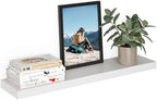 Ballucci Floating Shelf, 36" Wood Wall Shelf with Invisible Brackets for Bathroom, Living Room, Bedroom, Kitchen, Nursery, 8" Deep, White by Ballucci