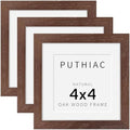 puthiac 4x4 Solid Oak Wood Picture Frames, Walnut, 3 Pack by PUTHIAC