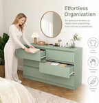 Green Dresser for Bedroom, Modern Large 6 Drawer Dresser with Deep Drawer,Wide Storage Chest of Drawers,TV Stand for Living Room - Image 6