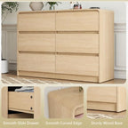 6 Drawer Dresser for Bedroom,Modern Chest of Drawer with Round Corner and No-Handle Design,Bedroom Storage Organizer Dresser for Closet,Hallway - Image 4