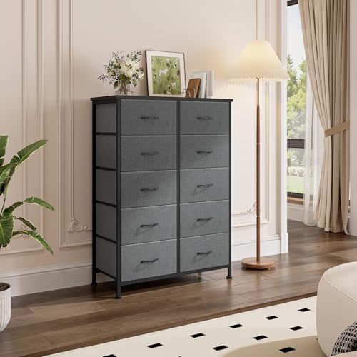 DUMOS 10 Drawer Dresser for Bedroom, Storage Organizer Chest of Drawers - Image 2